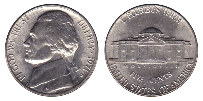 1971 D Jefferson Nickel Gem BU 