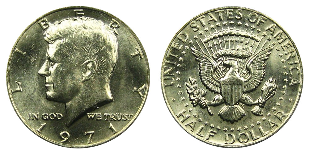 1971-P KENNEDY HALF DOLLAR IN MINT CELLO G-12-17 
