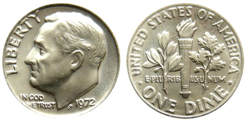 1974 ROOSEVELT DIME SET   BOTH  P & D MINTMARKS IN MINT CELLO   FREE SHIPPING 