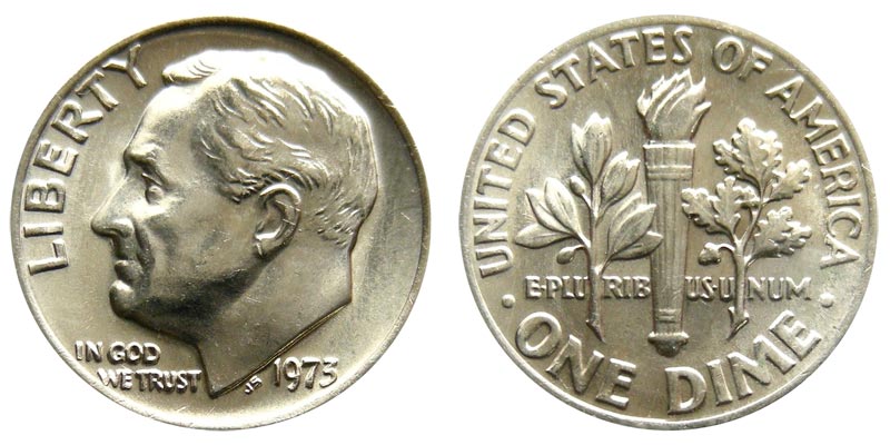 3 Coins Proof 1973 P D  S Roosevelt Dime  In Mint Cello 