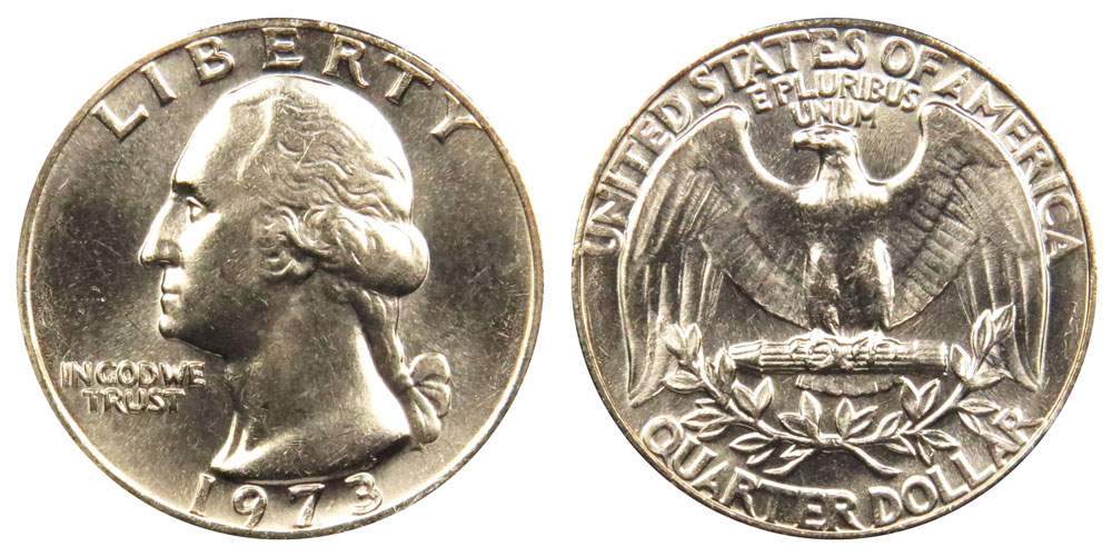 1973 Philadelphia Brilliant Uncirculated Washington Quarter Coin! 