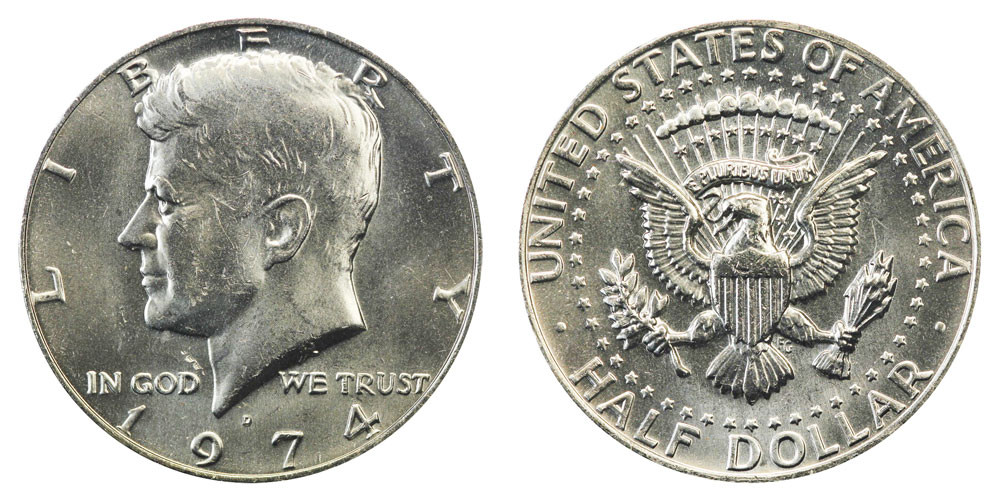 FREE SHIPPING 1974 D Kennedy Half Dollar Circulated nice coin 