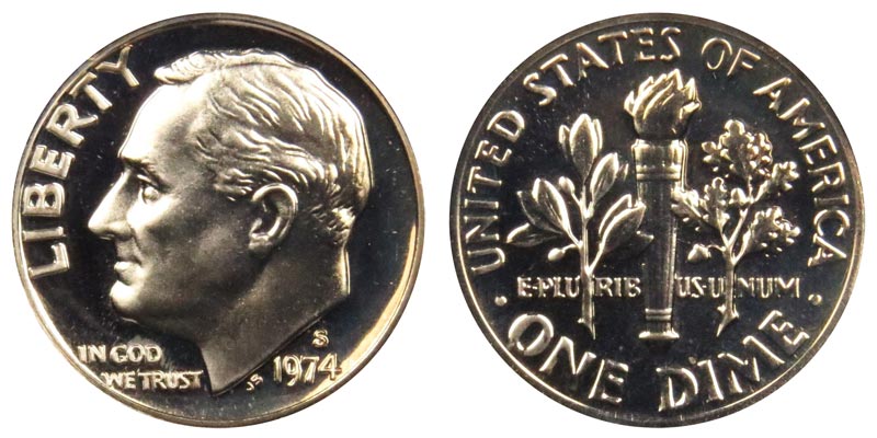 1974 S Roosevelt Dime Coin Value Prices, Photos & Info