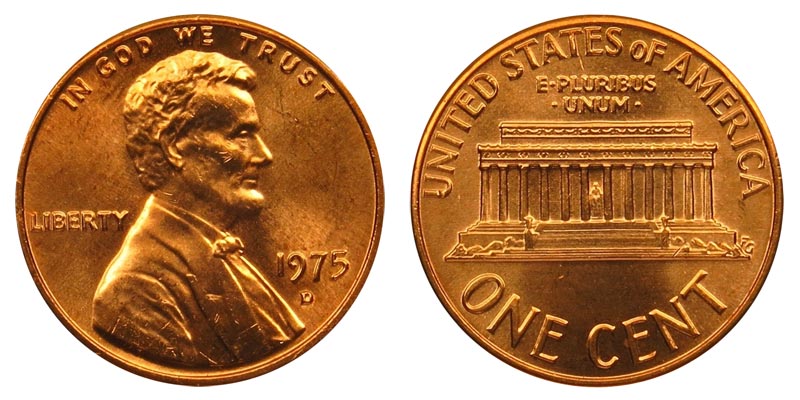 1975-D Lincoln Memorial Cent Uncirculated BU Red Penny Nice No Problem Coin 