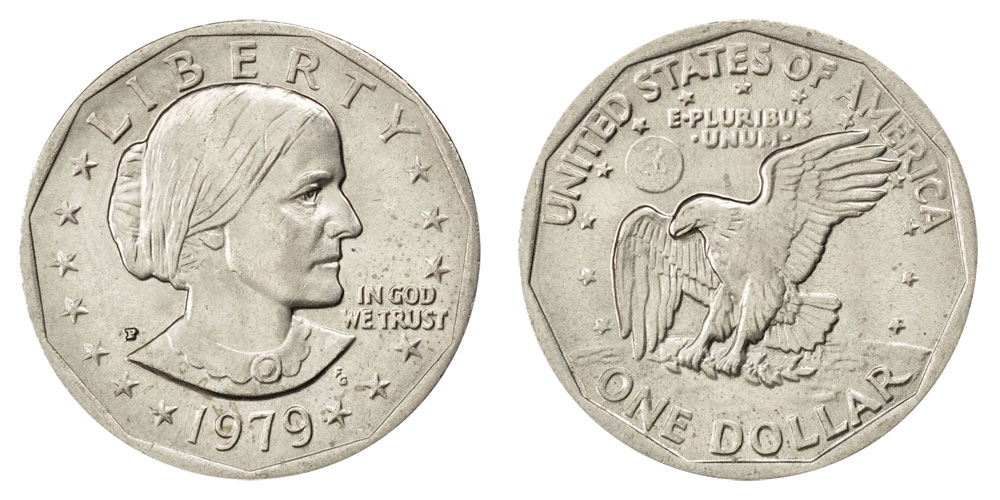 Uncirculated 1979 P SBA Susan B Anthony $1 Dollar Coin Narrow Rim Far Date