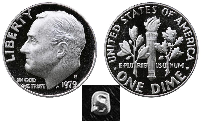 1979 S Roosevelt Dimes Gem Proof Run 10 Coins US Mint Decade Lot Complete 1970s Set Uncirculated 1970 S 