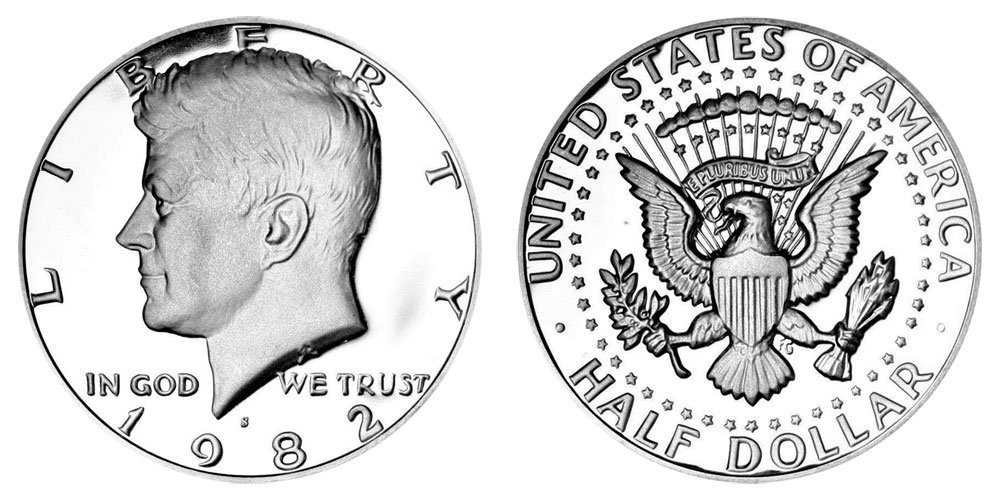 1982 S Gem Proof Kennedy Half Dollar US Coin 1/2 DCAM US Mint