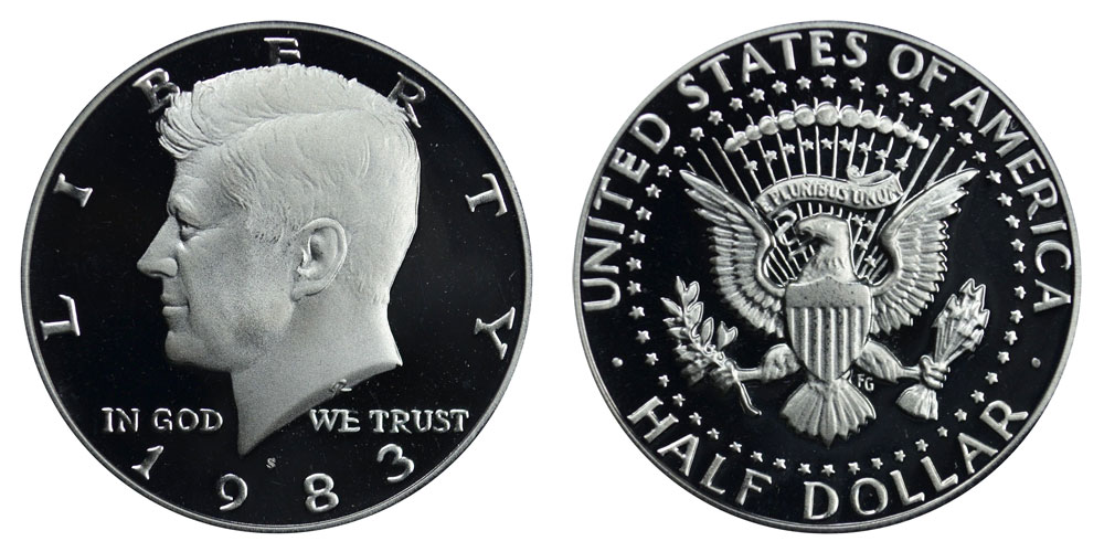 1990 S Kennedy Half Dollar Gem Deep Cameo Clad PROOF US Mint Coin 