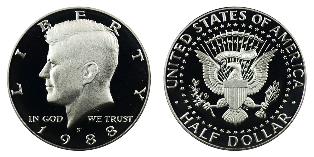 1988-D Kennedy Half Dollar Circulated but Nice !.