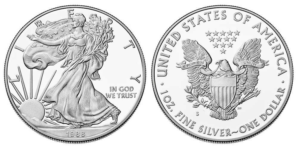 1988 American Silver Eagle Mint State