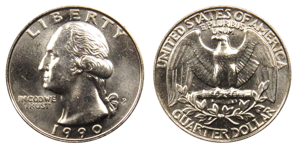 1989-P & D UNCIRCULATED WASHINGTON QUARTERS IN MINT CELLO 2 COINS 