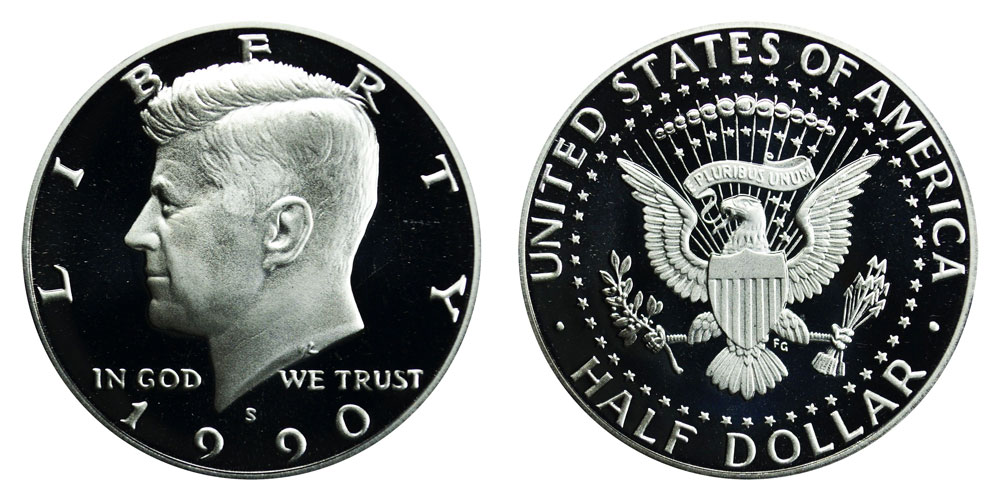 1990 S Proof John Kennedy Half Dollar With 2x2 Snap DCameo Combined Shipping 