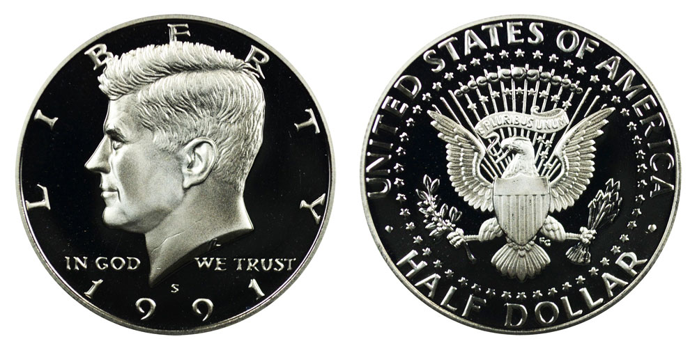 1991-S         CLAD  PROOF       KENNEDY  50c 