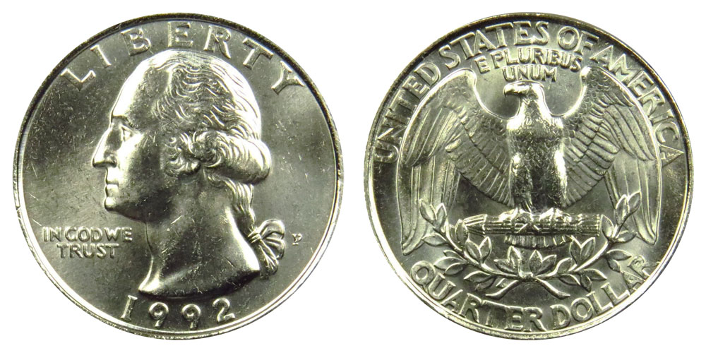 1992 P Washington Quarter Coin Value Prices, Photos & Info