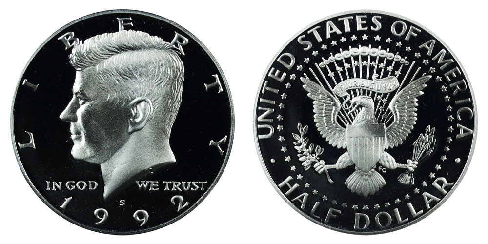 1992-S SILVER PROOF GEM KENNEDY HALF DOLLAR ULTRA CAMEO HAND PICKED HIGH QUALITY