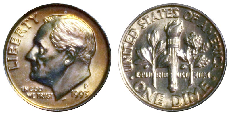 1993 P Roosevelt Dime Coin Value Prices, Photos & Info