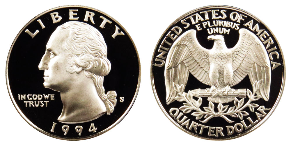 S Washington Quarter Clad Proof Nice US  Coin Free Shipping 1994 