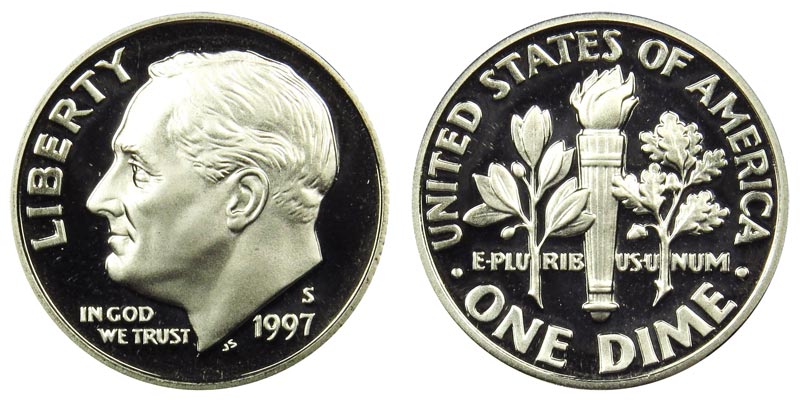 1997 S Roosevelt Dime Coin Value Prices, Photos & Info