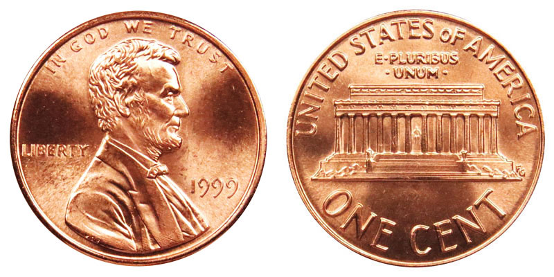 1999 Lincoln Memorial Penny Wide Am Coin Value Prices Photos Info