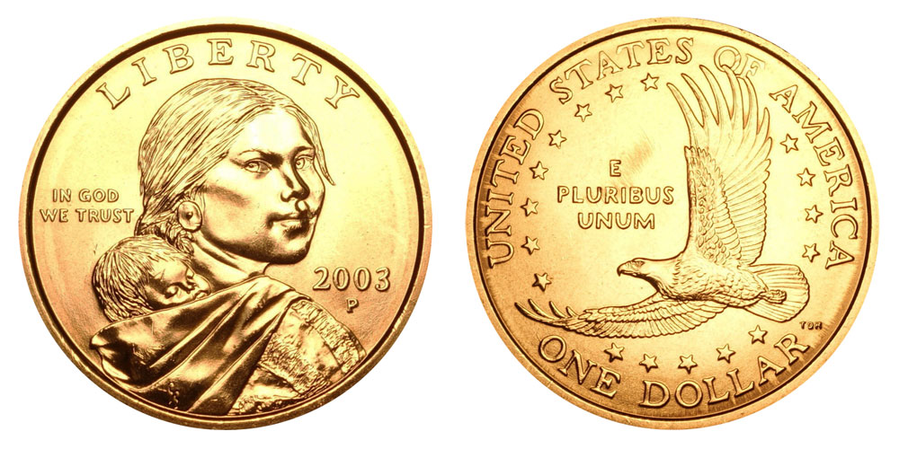 2003 P $1 Sacagawea Dollar BU Roll 25 Coins Native American 