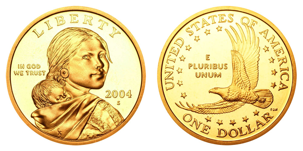 2004 S Sacagawea Dollar Deep Cameo Gem Proof 25 coin roll 