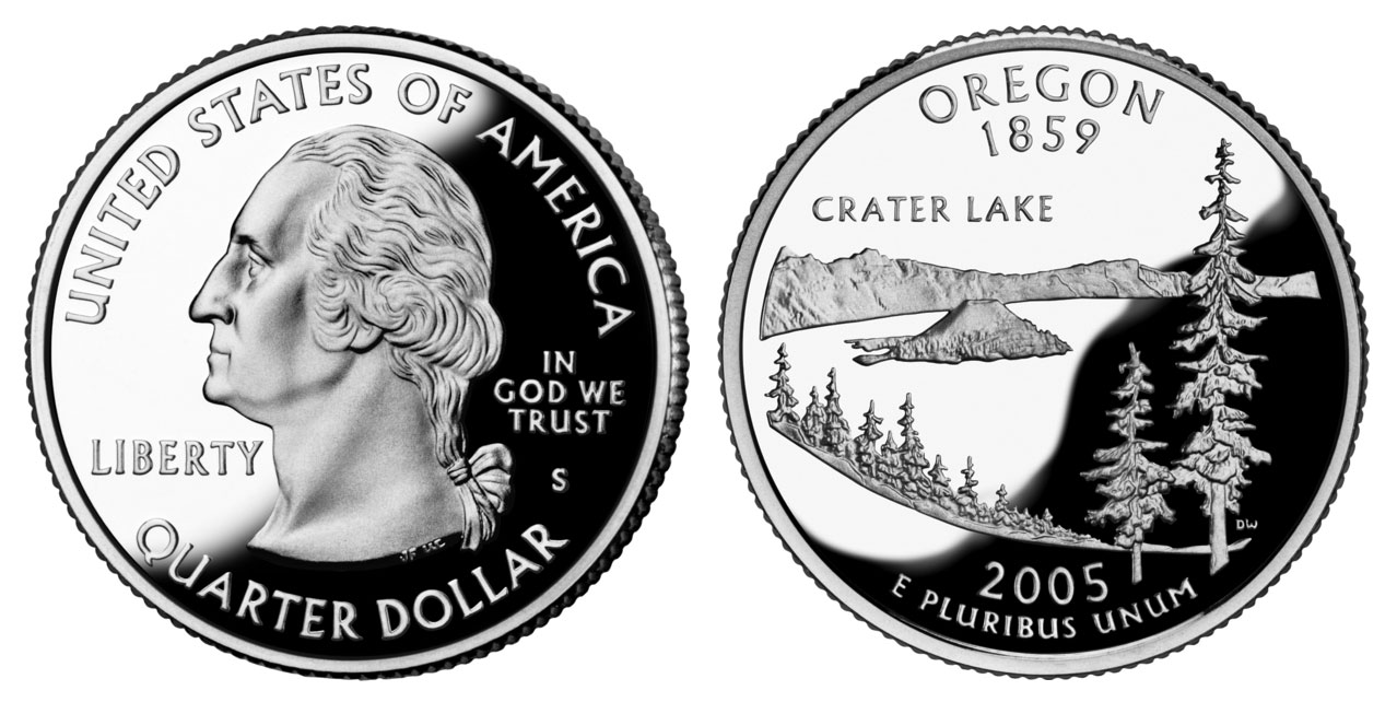 Single Coin State Quarter 2005 D Oregon U.S Uncirculated 