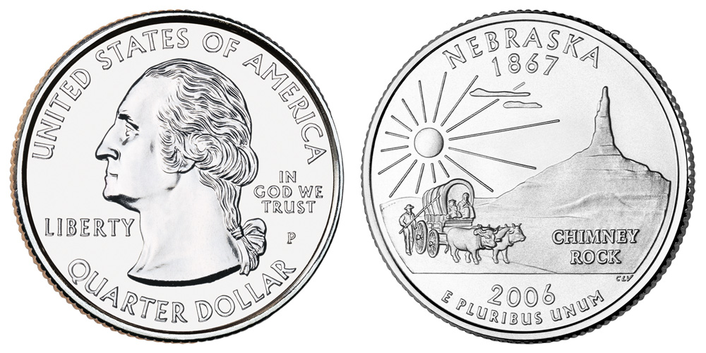 2006-P&D BU Mint State NEBRASKA 2 Coins Statehood US Quarters 