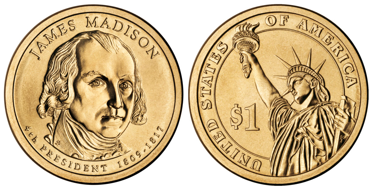 Presidential Dollar Coins - $1 Golden Presidents Coins