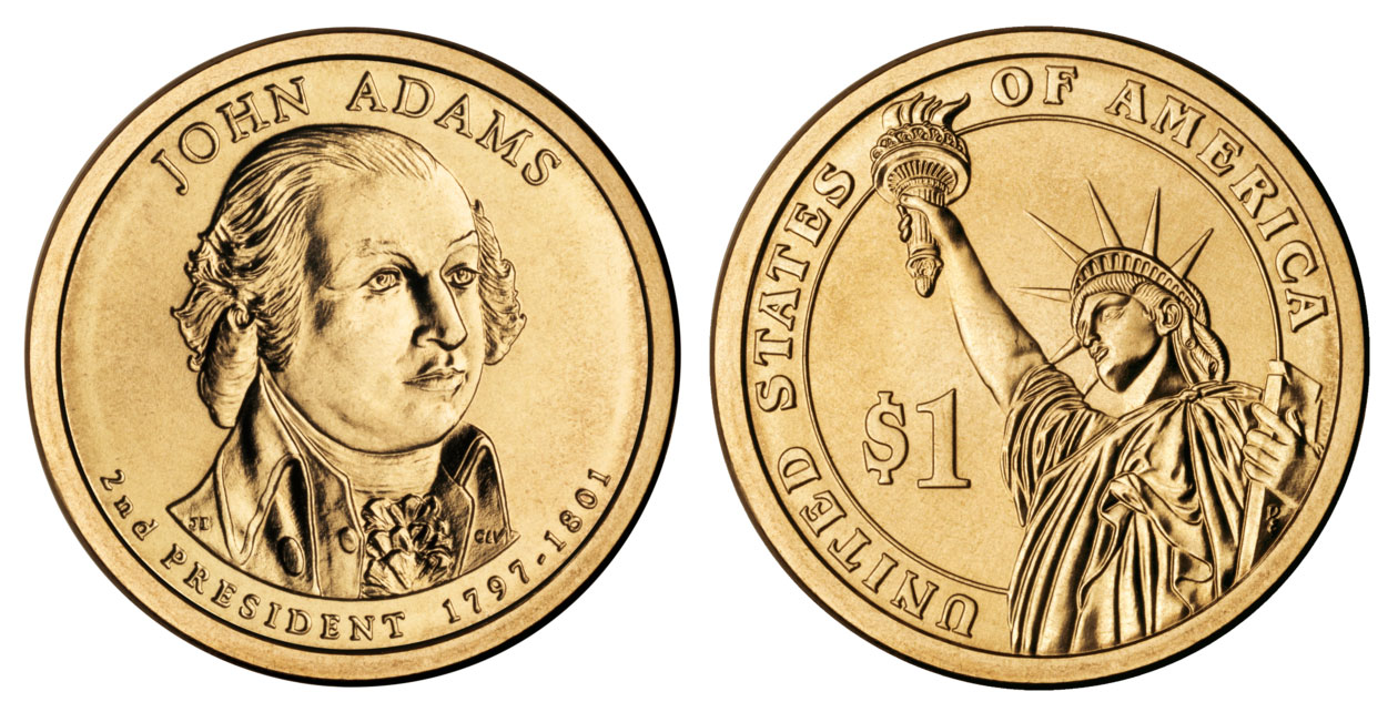 2007 P John Adams Presidential $1 Dollar 25 Coin Roll Uncirculated