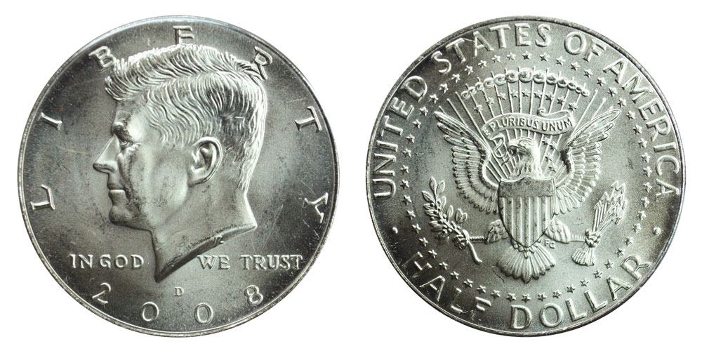 2008 P D Kennedy Half Dollar 2 Coin Set Uncirculated 