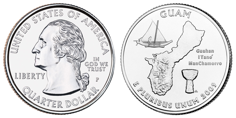 2009 P Guam BU 1coin Territorial quarter from mint roll Philadelphia mint 