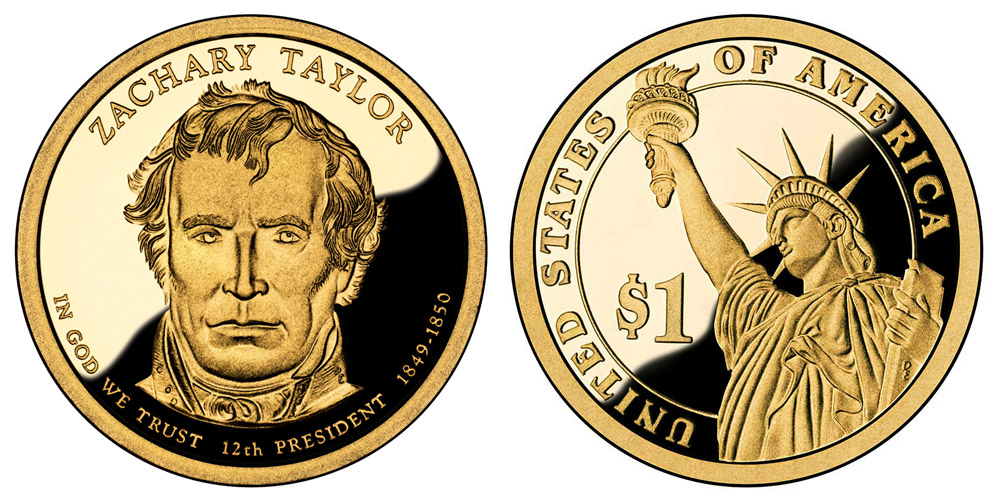 2009 S Presidential Dollar Zachary Taylor Golden Dollar Coin Value