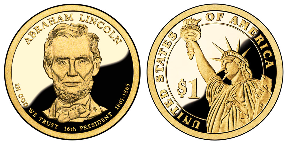2010 D Abraham Lincoln Presidential One Dollar Coin From U.S Mint Money Coins 