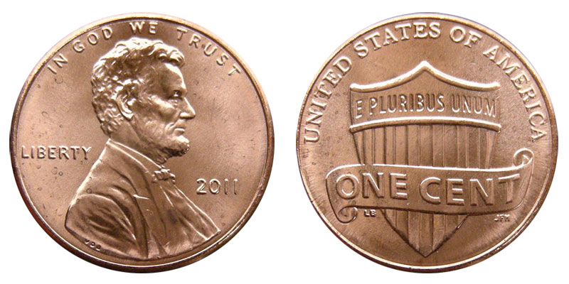 2011 P Lincoln Shield Cent Gem BU