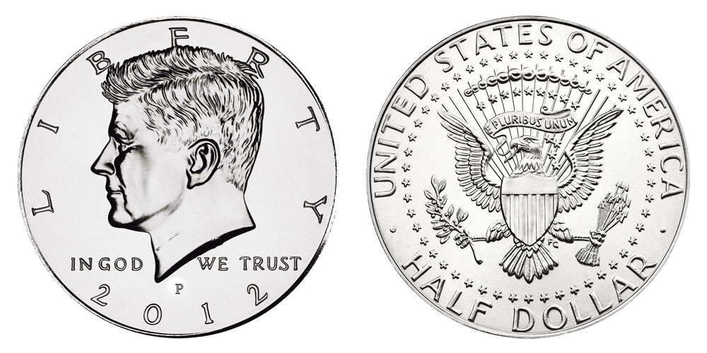 2012 P&D Kennedy Half Dollar Set GEM BU via PD MINT ROLL Clad No Silver 50 Cent