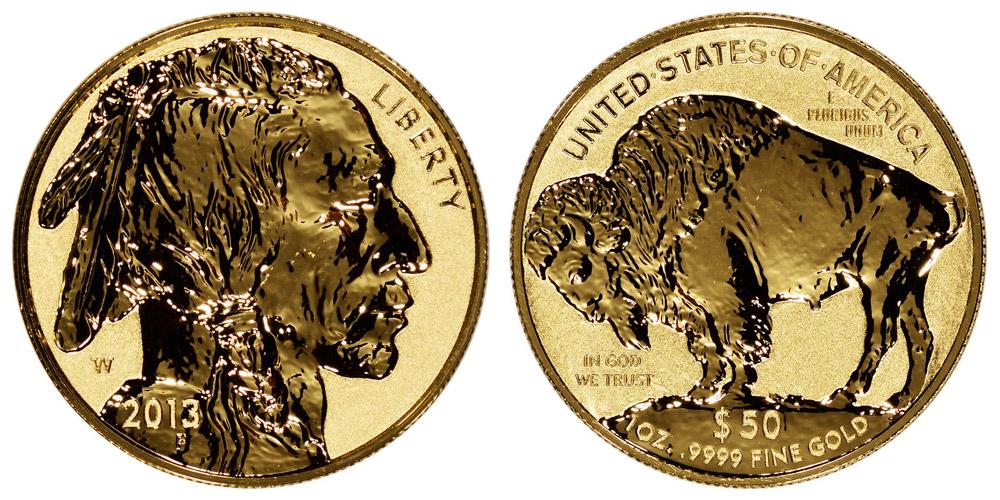 2013 W Gold American Buffalo Bullion Coin Reverse Proof 50 One Ounce 24 Karat Gold Coin Value Prices Photos Info