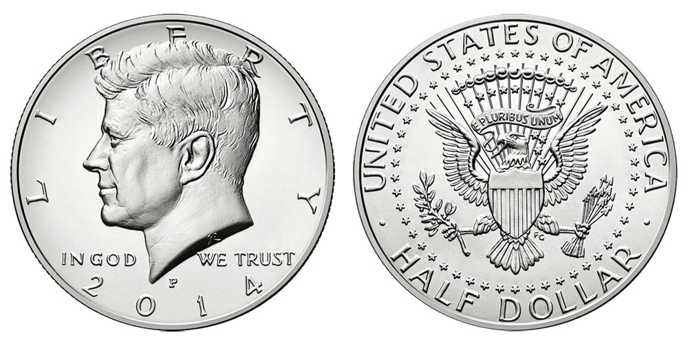 2014 P Silver High Relief Kennedy Half Dollar from 50th Anniversary Proof Set 