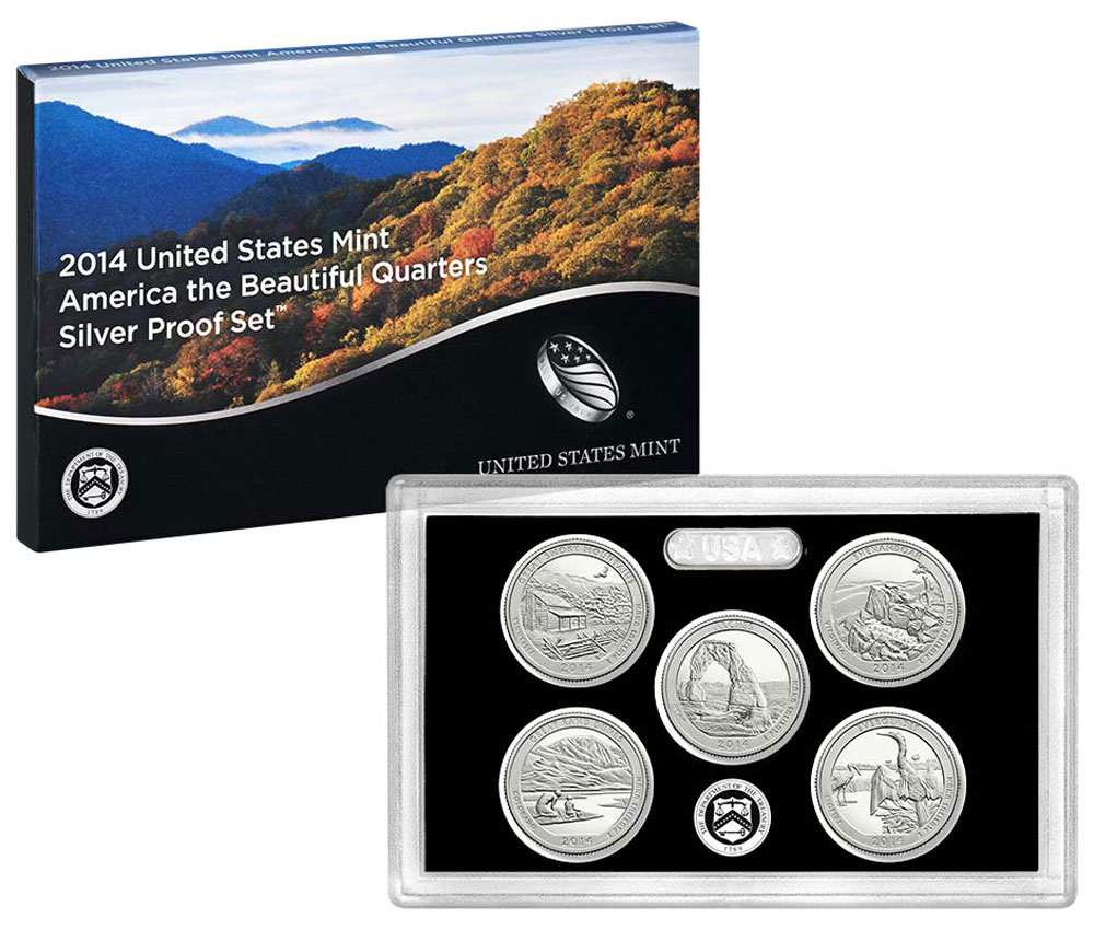 2014 silver proof quarter set - silver proof state quarters