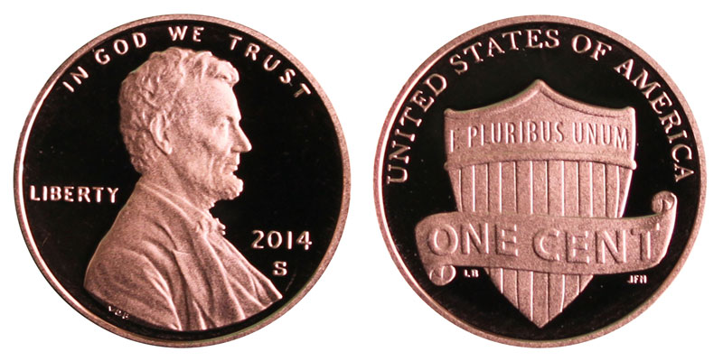 2014 S Proof Lincoln Shield Cent Penny Deep Cameo Combined Shipping 