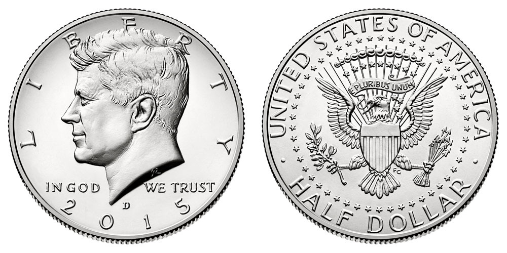 D Kennedy Half Dollar 2 Coin Set Uncirculated 2015 P