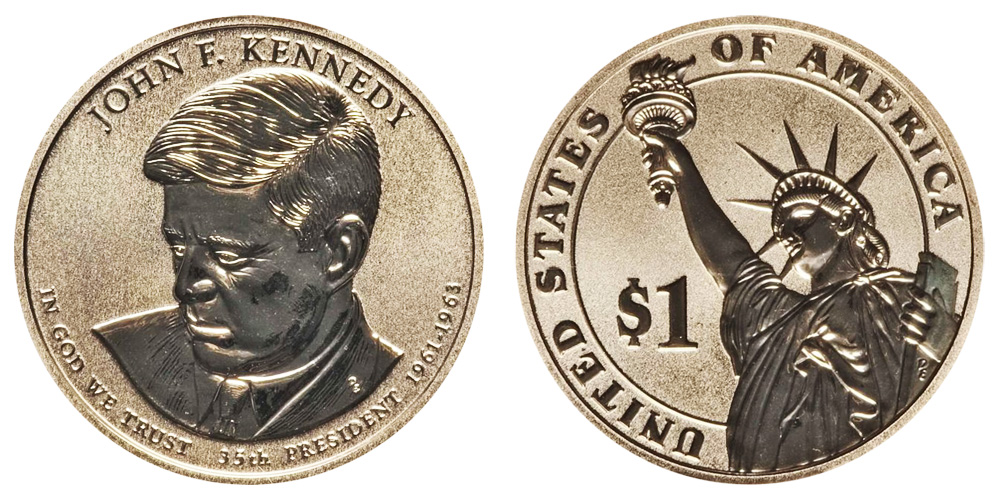 2015-S Presidential Dollar John Kennedy JK Proof Golden Nice No Problem Coin 