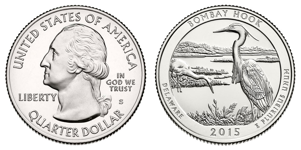 2015 S BU Bombay Hook Delaware National Park NP Quarter Choice Uncirculated US Mint 