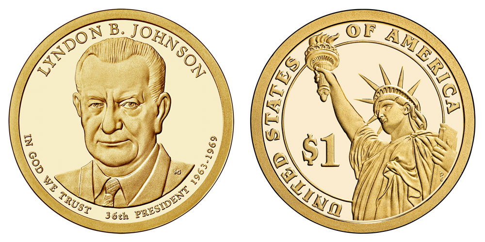 Download 2015 S Presidential Dollar Lyndon B. Johnson Golden Dollar ...