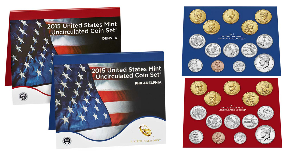 2015 United States Mint Uncirculated Coin Set 28 Coins Philadelphia & Denver P&D