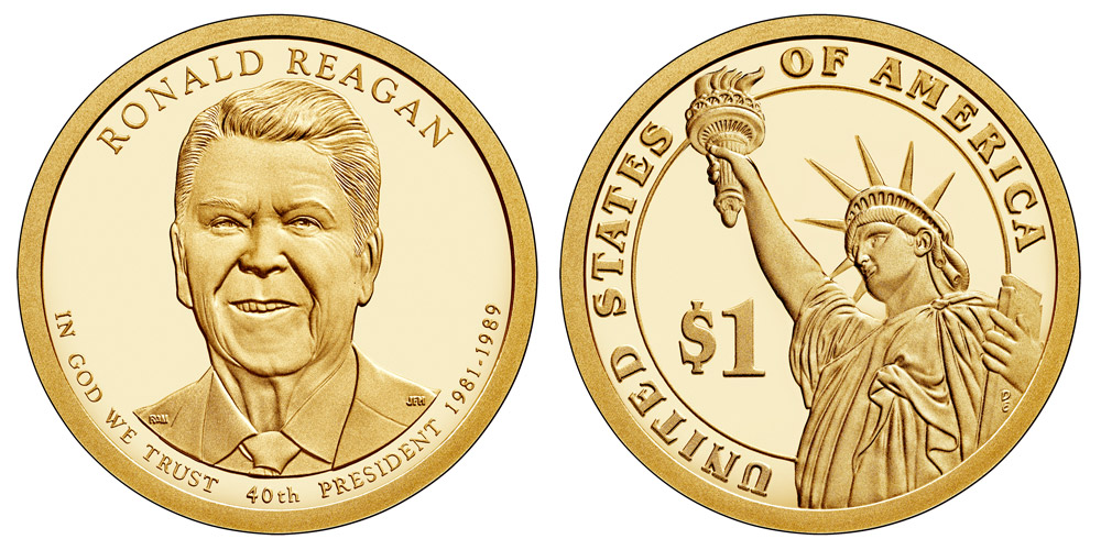reagan ronald presidential coin dollar value coins president 1981 1989 dollars golden 40th