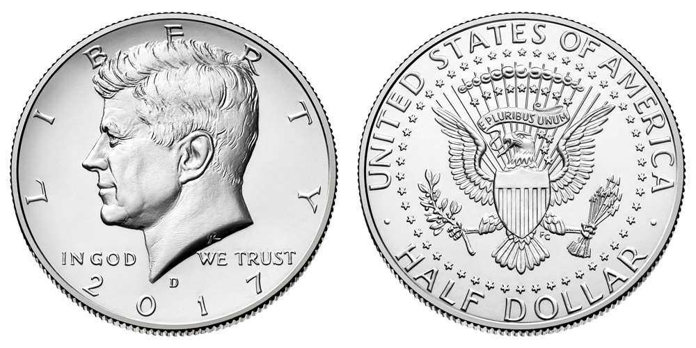 Details about   2017 D Kennedy BU Half Dollar Taken From U.S Mint Roll 