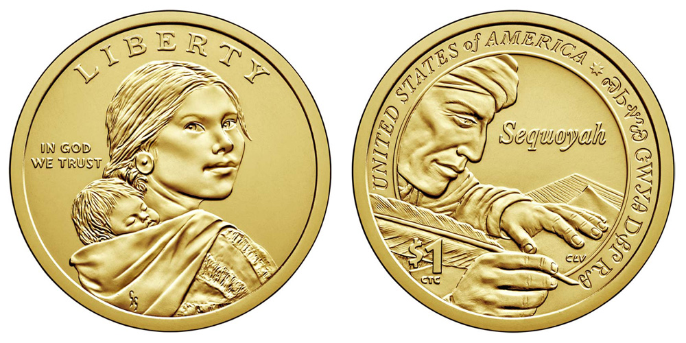 Brilliant Uncirculated 2010 Native American P and D Singles Golden/Sacagawea Dollar