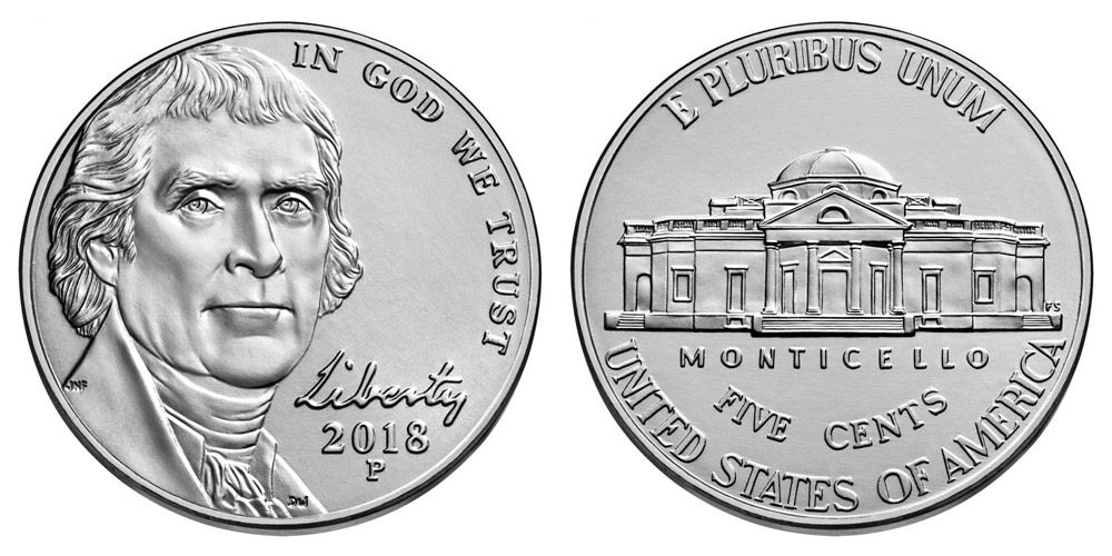 2018-S Reverse Proof 5¢ Jefferson Nickel