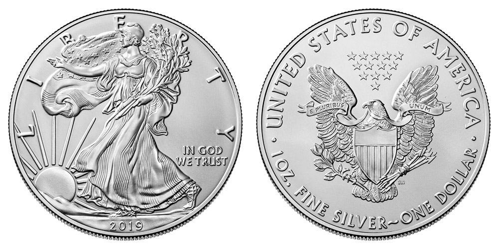Details about   TWO 2019 American Silver Eagle Dollar Coins 1 Oz .999 Fine BU Uncirculated 