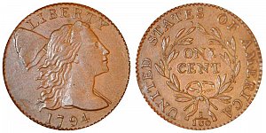 <b>1794 Liberty Cap Large Cent: Exact Head of 1795